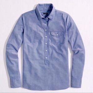 J. Crew Oxford Popover Chambray Shirt Top Small